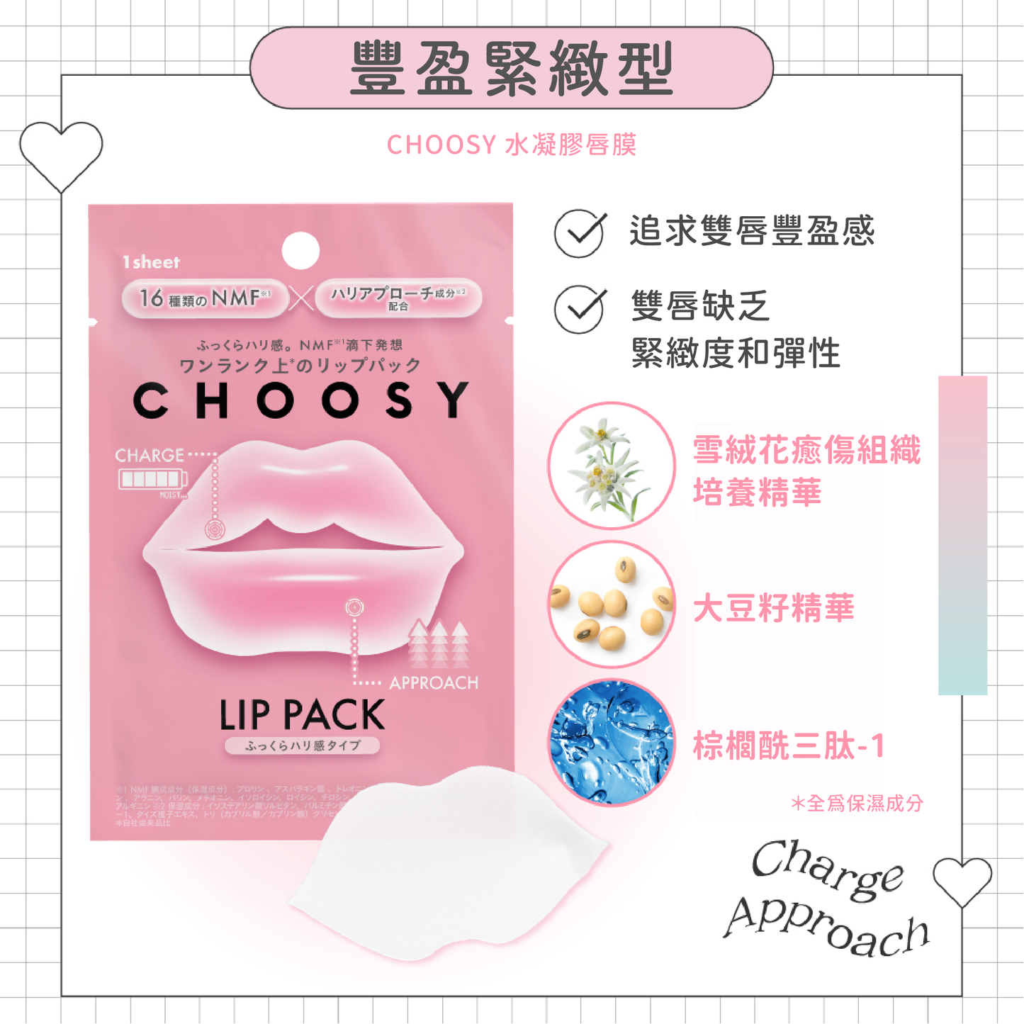 【最新到貨🌈試用價】CHOOSY 水凝膠唇膜 (豐盈緊緻型)